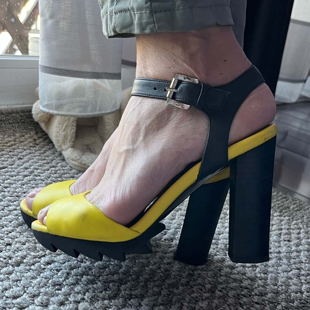 Bright yellow heels